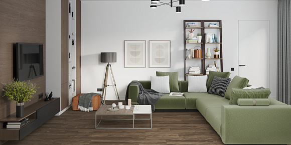 Кварцвиниловый SPC ламинат Damy Floor Family Орех Американский American Walnut 0036-3 1220×180×4