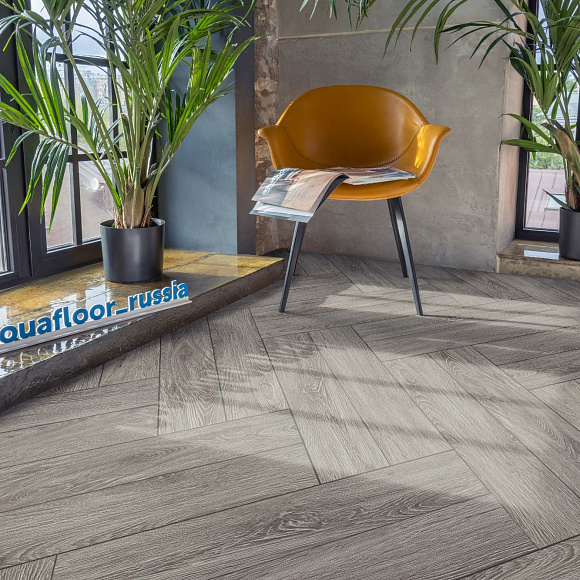 Кварцвиниловый SPC ламинат Aquafloor Space Parquet Light AF4513PQL венгерская елка 610×122×4,5
