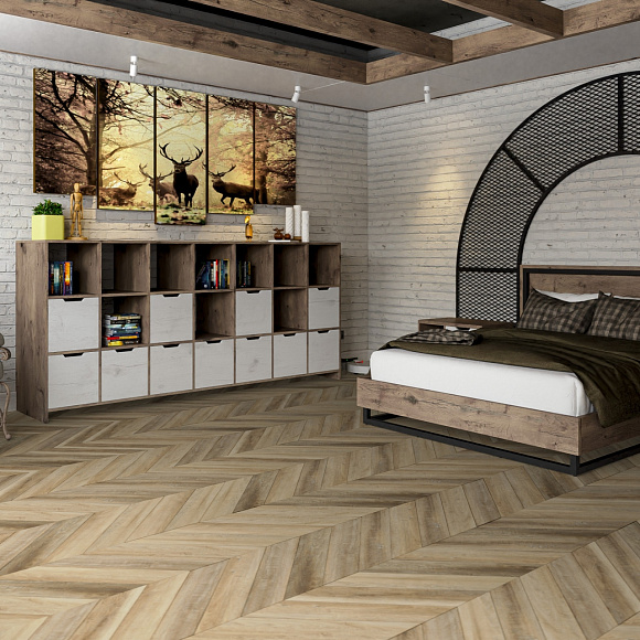 Кварцвиниловый SPC ламинат Damy Floor Chevron Амбуаз Amboise DF06-Ch французская елка 600×127×5