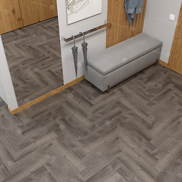 Кварцвиниловая плитка Alpine Floor клеевая Parquet LVT Дуб Мерга ЕСО 16-13 венгерская елка 590×118×2,5