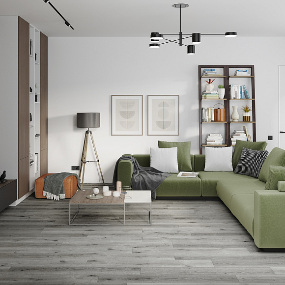 Кварцвиниловый SPC ламинат Damy Floor Family Дуб Состаренный Серый Aged Gray Oak T7020-5D 1220×180×4