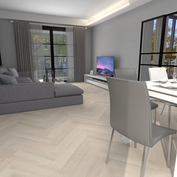 Кварцвинил Draw Wood Herringbone Oak 7201 со встроенной подложкой IXPE. Размер 635х127х5мм (2.42)
