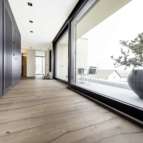 Инженерная 3-х слойная доска HAVEN Тайгер Дуб N3 Рустик. Размер 1600-2400х185х16 мм.