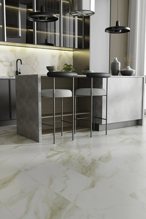 Кварцвиниловая плитка SPC Ideal Flooring Fine Stone Cremo