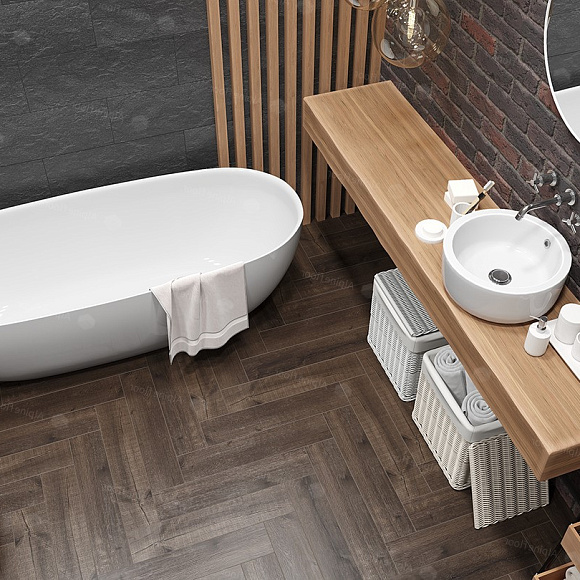 Кварцвиниловая плитка Alpine Floor клеевая Parquet LVT Дуб Альферац ЕСО 16-22 венгерская елка 590×118×2,5