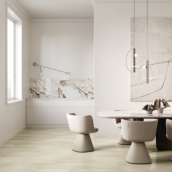 Кварцевый паркет Quartz Parquet Классик Клён Американский Белый 400-56 5/0,6 мм