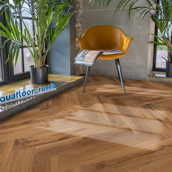 Кварцвиниловый SPC ламинат Aquafloor Space Parquet Light AF4509PQL венгерская елка 610×122×4,5