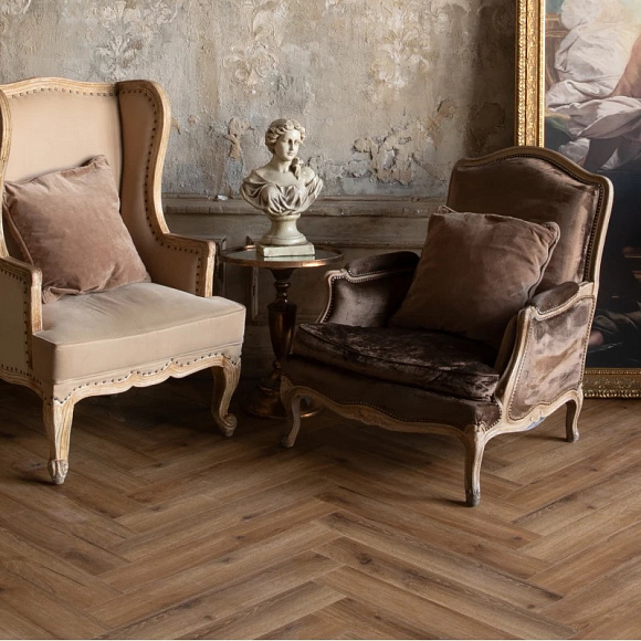 SPC ламинат Vinilam VinilPol Herringbone Паркет Франческо