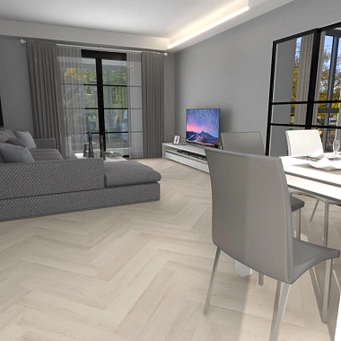 Кварцвинил Draw Wood Herringbone Oak 7201 со встроенной подложкой IXPE. Размер 635х127х5мм (2.42)