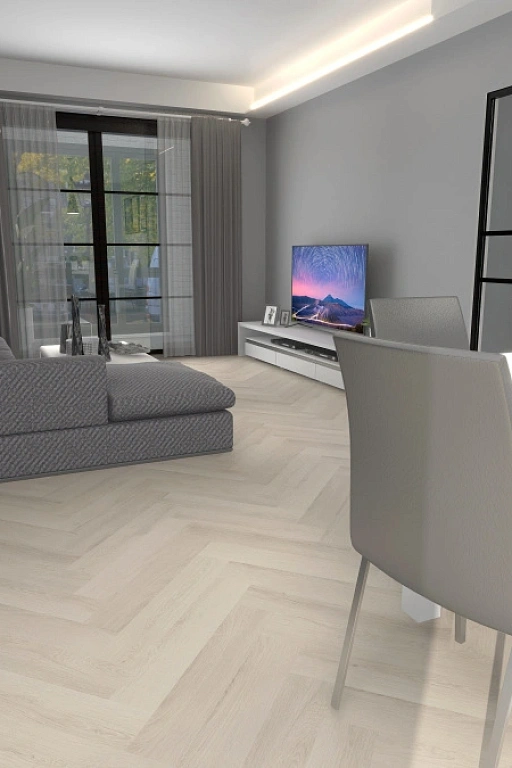 Кварцвинил Draw Wood Herringbone Oak 7201 со встроенной подложкой IXPE. Размер 635х127х5мм (2.42)