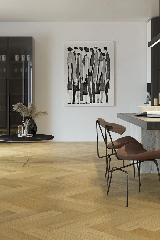 Кварцевый паркет Quartz Parquet Английская Ёлка Дуб Медовый Раф 33-463 5/0,6 мм