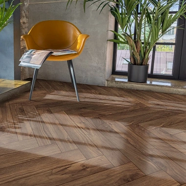 Кварцвиниловый SPC ламинат Aquafloor Parquet Plus AF6024PQN+ венгерская елка 720×120×7