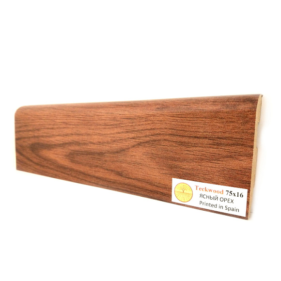 Плинтус Teckwood Ясный орех (Bright Walnut) 75 мм