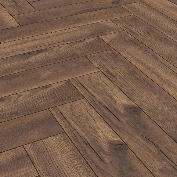 Ламинат Kronotex Herringbone Дуб тёмный Петерсcон D 4766