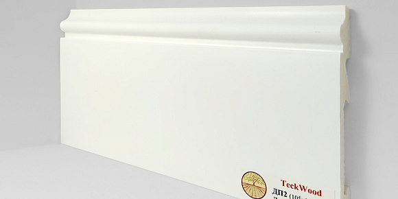Плинтус Teckwood Белый ДП2 105х14 крепление на клипсу