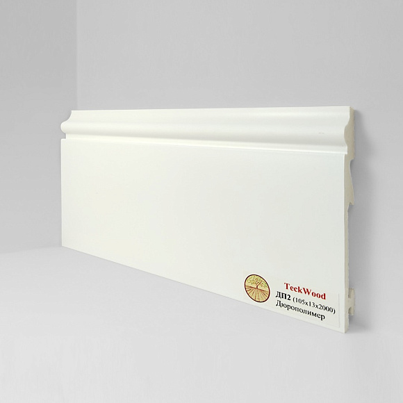 Плинтус Teckwood Белый ДП2 105х14 крепление на клипсу