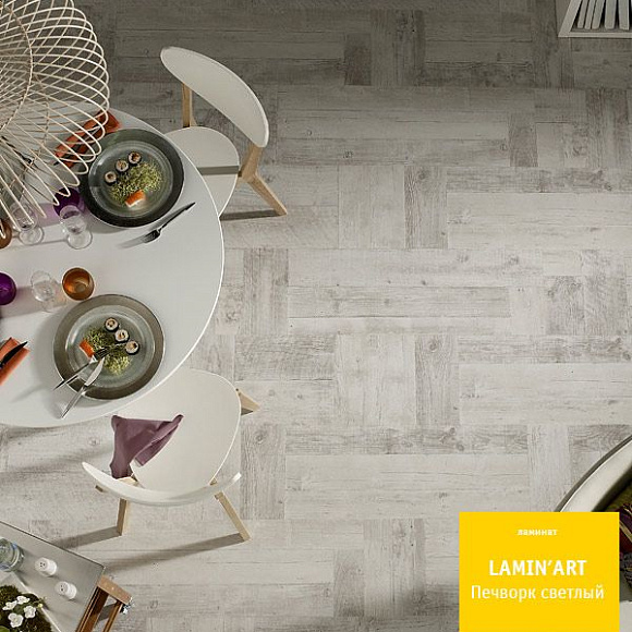 Ламинат Tarkett Laminart Крашеный белый