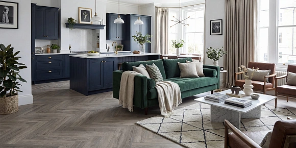 Каменный MSPC ламинат Stone Floor Английская елка Дуб Браунстоун 2529-4 MР. Размер 564х141х8 мм(1.59)