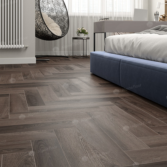 Кварцвиниловая плитка Alpine Floor клеевая Parquet LVT Фафнир ЕСО 16-16 венгерская елка 590×118×2,5
