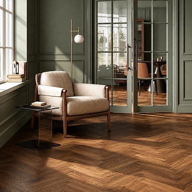 Кварцевый паркет Quartz Parquet Штучный паркет Орех Американский 44-400-29 5/0,6 мм