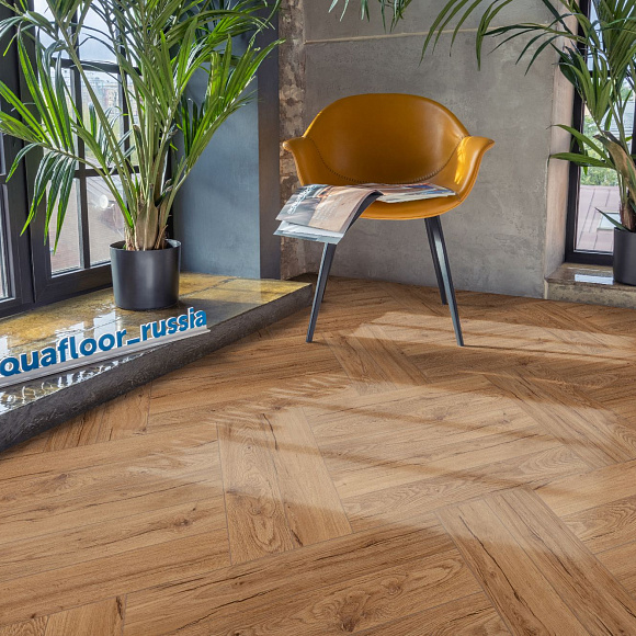 Кварцвиниловый SPC ламинат Aquafloor Space Parquet Light AF4501PQL венгерская елка 610×122×4,5