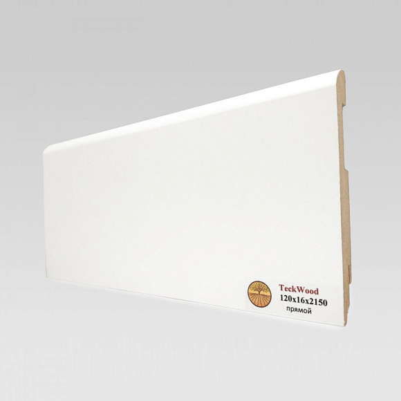 Плинтус Teckwood Белый Прайм прямой 120 мм