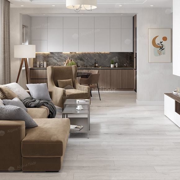 Кварцвиниловый SPC ламинат Alpine Floor Premium XL Дуб Морская пена ECO 7-21 1220×183×8