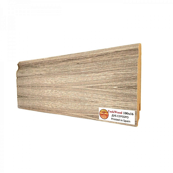 Плинтус Teckwood Дуб Серебро (Oak Silver) 100мм