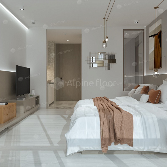 Кварцвиниловый SPC ламинат Alpine Floor Intense Белый Лес ECO 9-9 1220×183×6