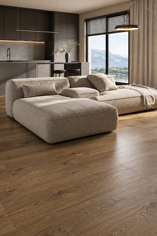 Кварцевый паркет Quartz Parquet Престиж Дуб Муссон 1258-02. Размер 700-1900х190х7мм (1.805)
