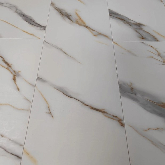 Каменный MSPC ламинат Stone Floor Мрамор Бело-золотой DC833 MP 1220х234х8 мм