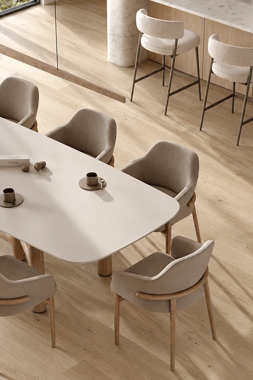 Кварцевый паркет Quartz Parquet Престиж Дуб Маскарпоне 1258-06. Размер 700-1900х190х7мм (1.805)