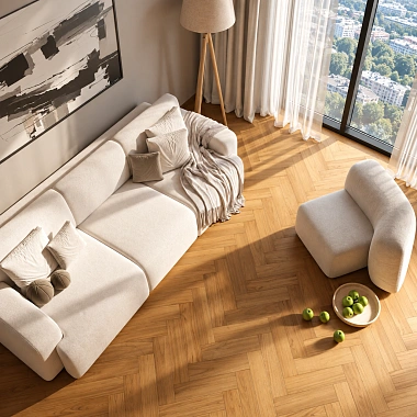 Кварцевый паркет Quartz Parquet Штучный паркет Тик Южноамериканский 44-400-71 5/0,6 мм