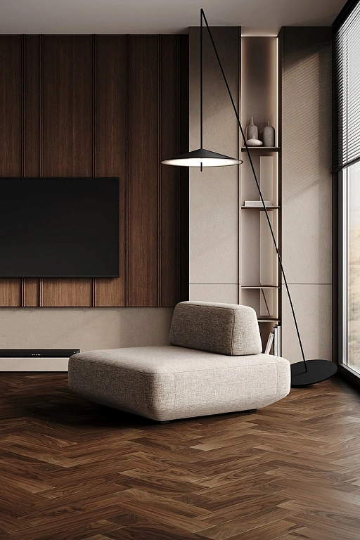 Кварцевый паркет Quartz Parquet Штучный паркет Орех Американский 44-400-29 5/0,6 мм