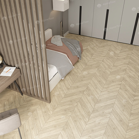 Кварцвиниловый SPC ламинат Alpine Floor Chevron Alpine Сонома ECO 18-7 французская елка 600×127×5