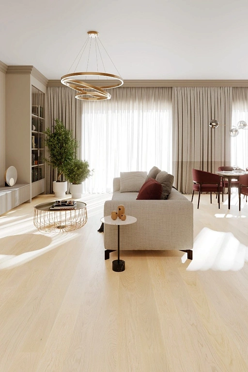 Паркетная доска ESTA Дуб Nordic S Linen. Размер 1800х160х14мм.