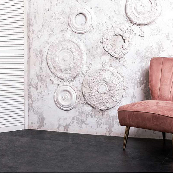 SPC ламинат Vinilam Ceramo Stone Сланцевый Чёрный