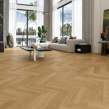 Кварцевый паркет Quartz Parquet Английская Ёлка Дуб Медовый Раф 33-463 5/0,6 мм