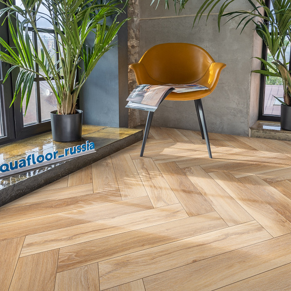 Кварцвиниловый SPC ламинат Aquafloor Space Parquet Light AF4514PQL венгерская елка 610×122×4,5