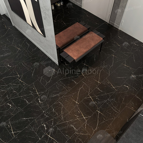 Кварцвиниловый SPC ламинат Alpine Floor Stone Mineral Core Неро ECO 4-27 609,6×304,8×4