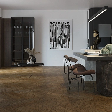 Кварцевый паркет Quartz Parquet Английская Ёлка Дуб Брауни 33-413 5/0,6 мм