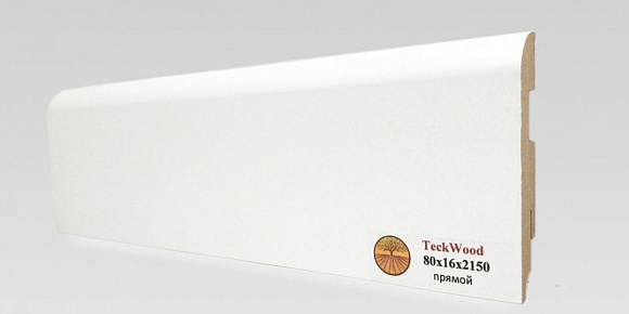 Плинтус Teckwood Белый прямой 80