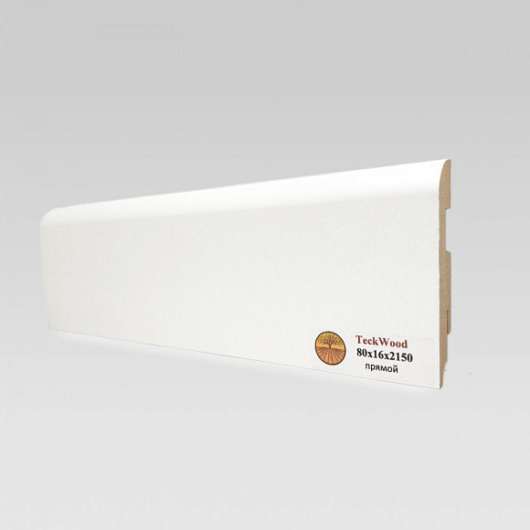 Плинтус Teckwood Белый прямой 80