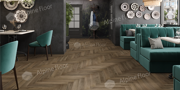 Ламинат Alpine Floor Herringbone 12 PRO Дуб Анжу