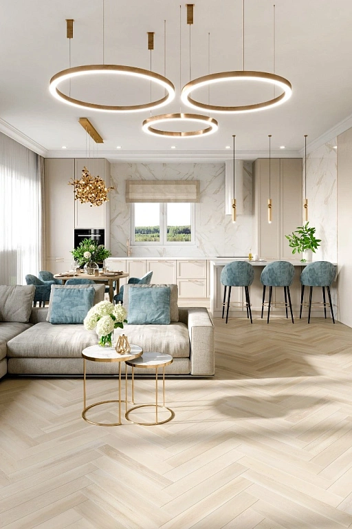 Паркетная доска ESTA Ясень HB Elegant Frost Ivory Pores. Размер 600х100х14мм