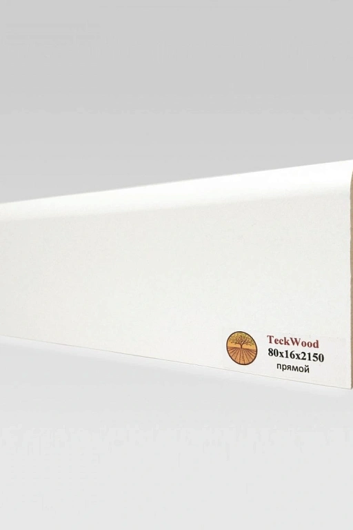Плинтус Teckwood Белый прямой 80