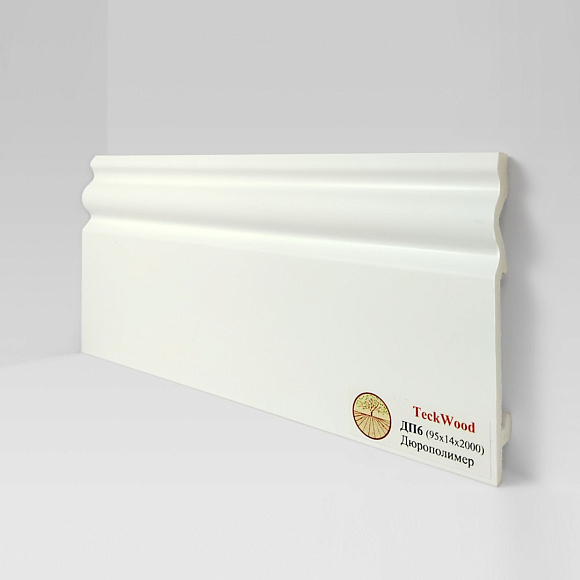 Плинтус Teckwood Белый ДП6 95х14 крепление на клипсу