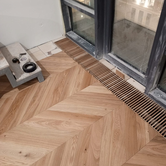 Инженерная доска HAVEN Французская елка Дуб N9 Натур. Размер 600х100х12 мм.