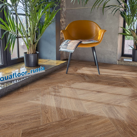 Кварцвиниловый SPC ламинат Aquafloor Space Parquet Light AF4516PQL венгерская елка 610×122×4,5