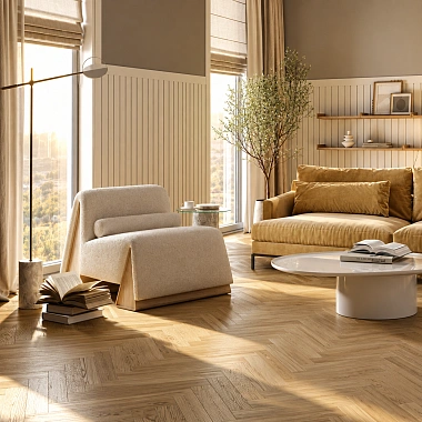 Кварцевый паркет Quartz Parquet Штучный паркет Дуб Рейн 44-33429 5/0,6 мм